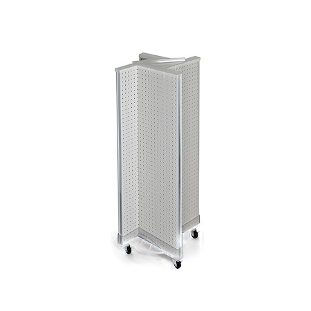 Azar Displays Pinwheel Pegboard Floor Display on Revolving Base. Spinner Rack Stand. 700444-WHT